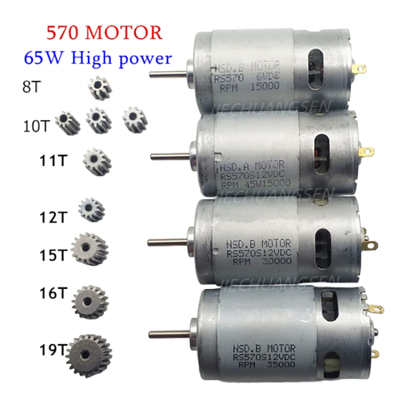 

65W 6V 12V Baby Motorcycle Motor 570 High Power Drive DC Motor 15000rpm 30000rpm 35000rpm