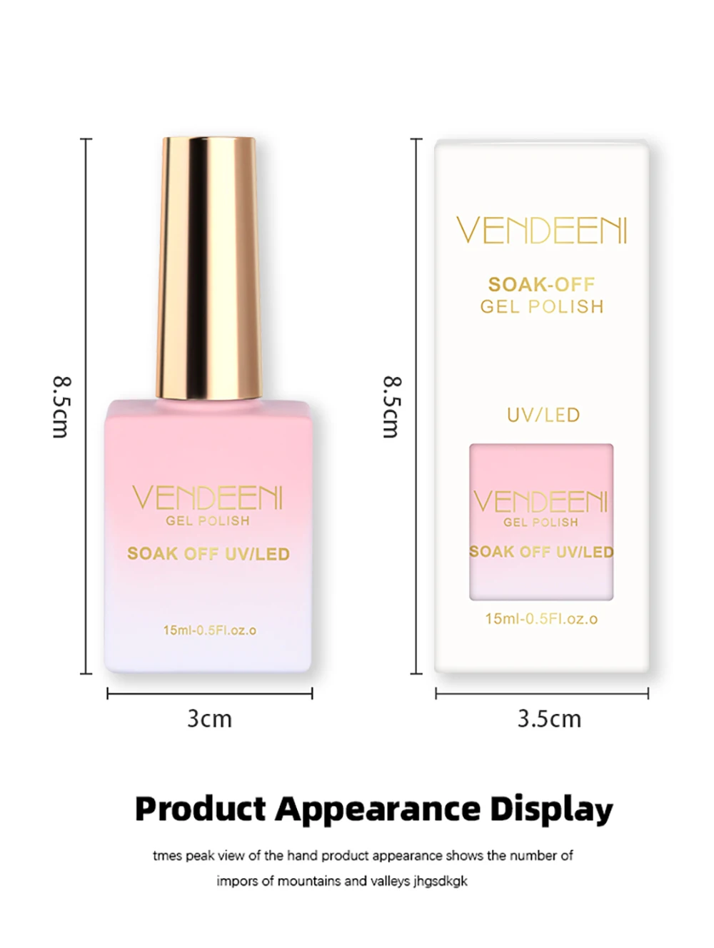 Vendeeni 15 Farben/Set Nude Pink Jelly Gel Nagellack Transparenter UV Soak-Off Gel-Lack Hautfarbener Gel-Lack mit Display – Detail 12