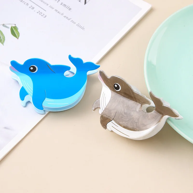 

DuoShang New Cute Cartoon Ocean Series Dolphin Print Hair Claw Acrylic Claw Clip Crab Hair Clip for Women Girls Hair Accessories