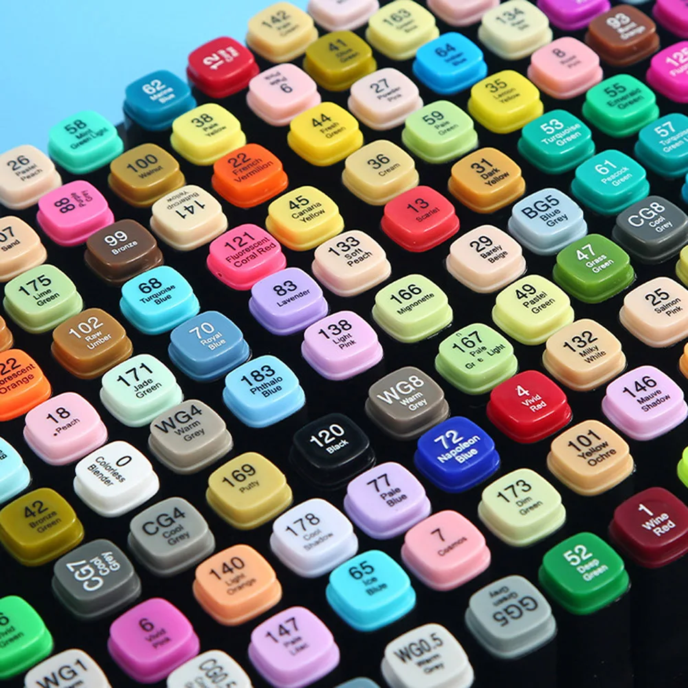 ปากกามาร์กเกอร์24/36/48/60สีชุดปากกาพู่กันวาดภาพสเก็ตช์วาดเขียนอุปกรณ์ศิลปะโรงเรียนสำหรับเครื่องเขียนของศิลปิน