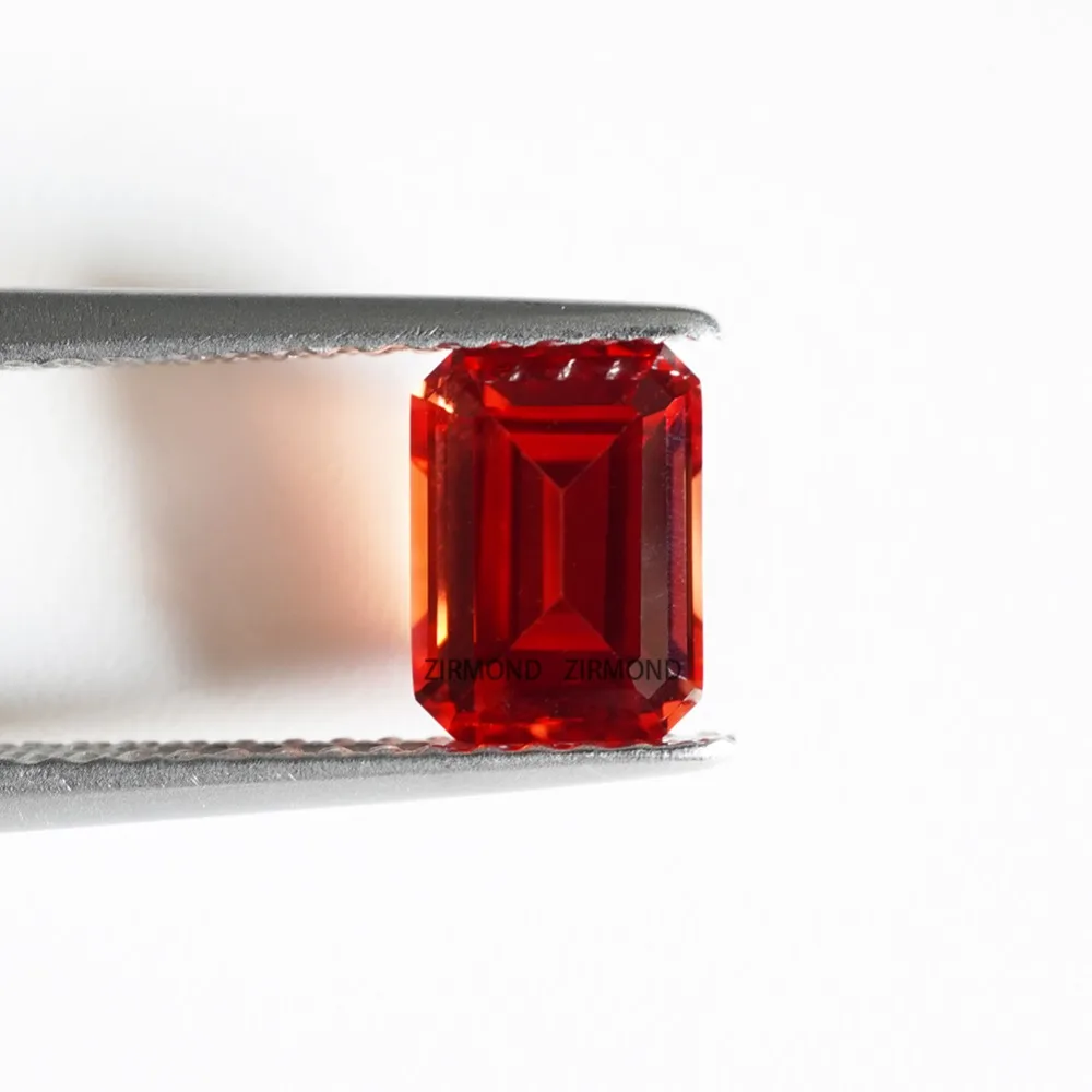 

Cost-Effective Lab Grown Padparadscha Sapphire Sunset Hue Emerald Cut Loose Gems for Stud and Drop Earrings with AGL Certificate