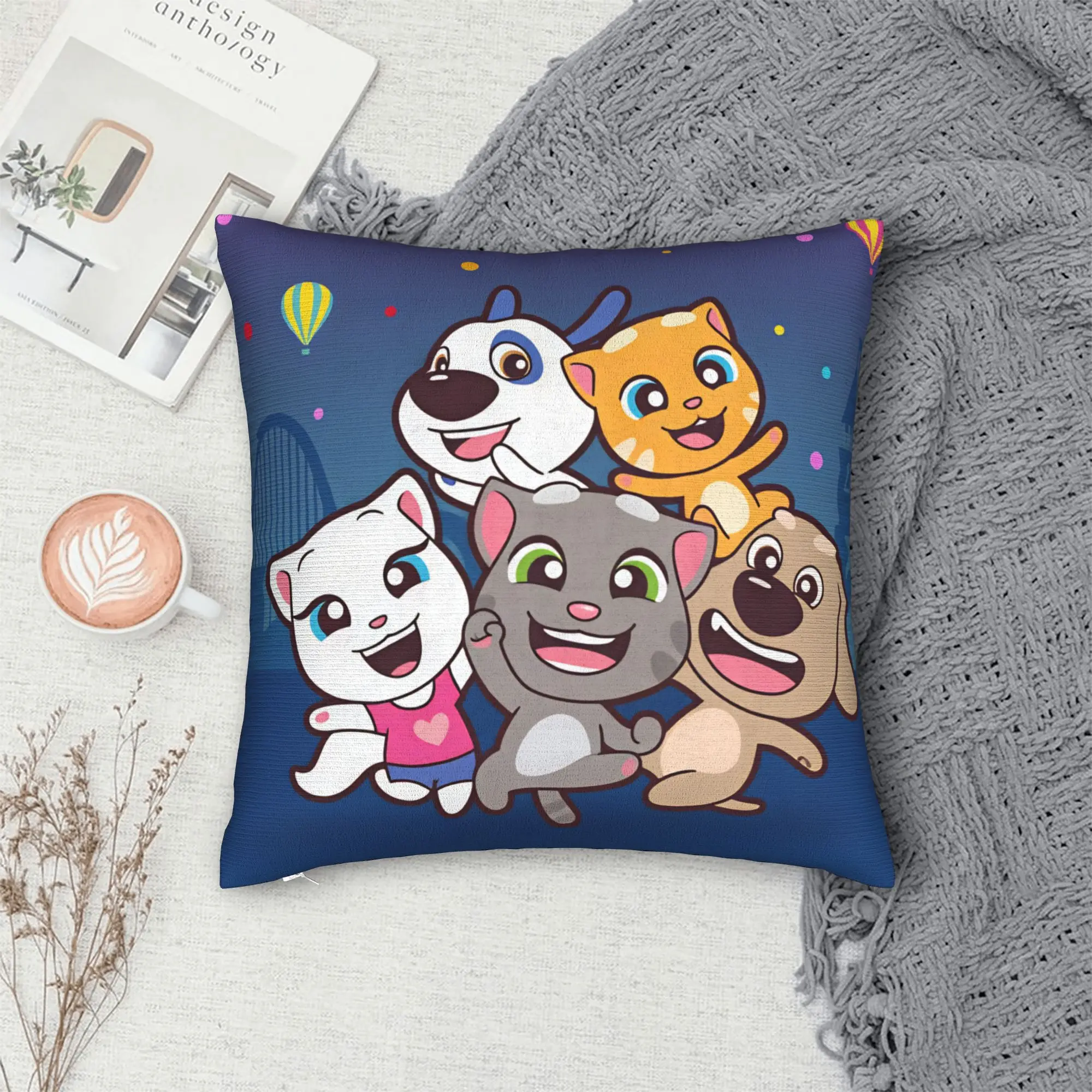 Pillow Case Game T-Talking T-Tom And F-Friends Soft  Pillow Cover For Sofa Home Decor Funny Pillowcases