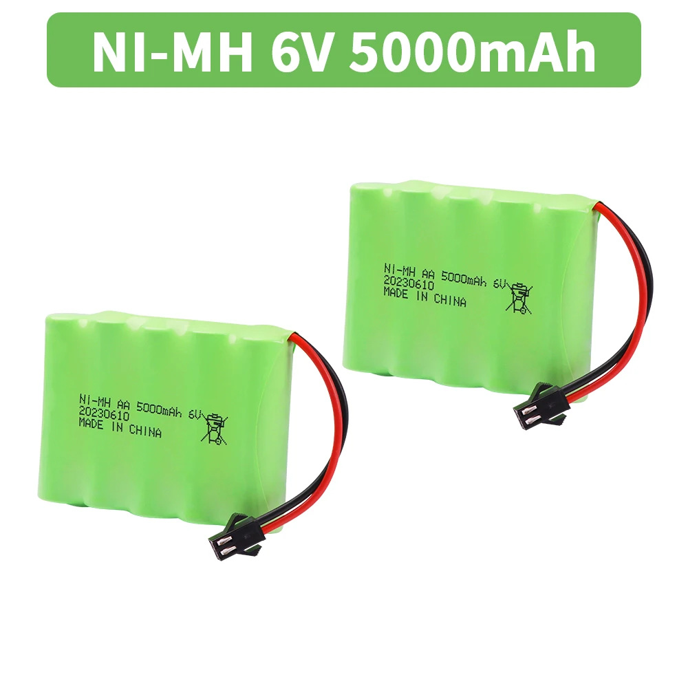 Upgrade 6V 5000mah NiMH Battery For Rc Toy Cars Tank Truck Robots Guns Boats Parts AA Ni-MH 6v Rechargeable Battery Pack 3500mAh