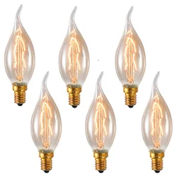 Retro candle Lamp C35L 40W E14 C35 Warm White Dimmable Decorative Incandescent Vintage Edison Light Bulb for home Living Bar