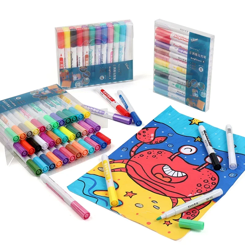 8/12/24/36 Pens/Box Art Markers Water-based Paint Pen Waterproof Quick-drying Non-fading Ceramic Paint Graffiti Marker