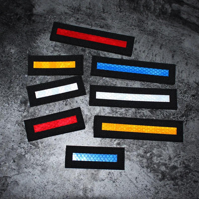 Laser Engraved Reflective Rectangular Patch Outdoor Tactical Bag Sticker Chest Strip Armband Night Identification Badge