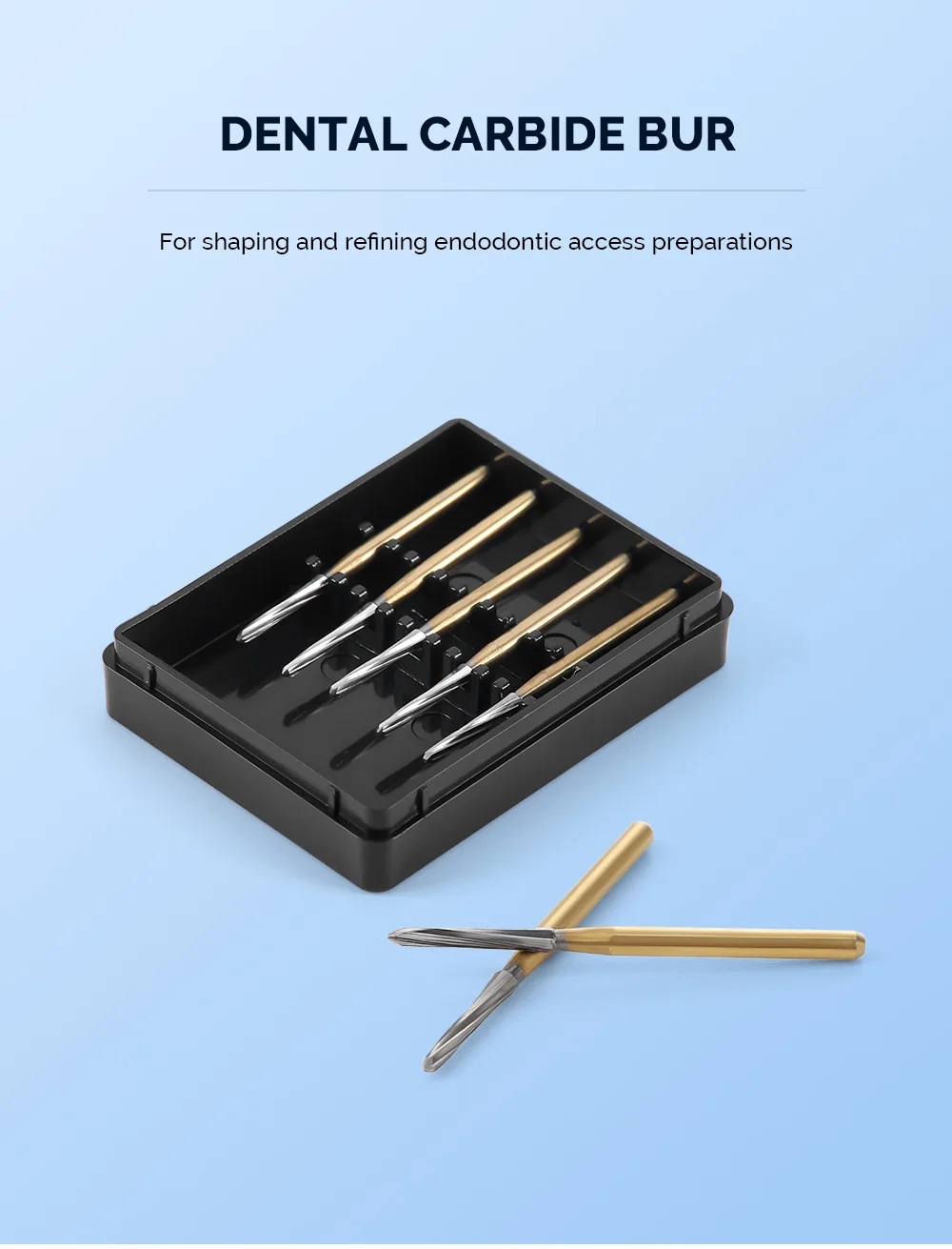 AZDENT Dental Endodontie-Hartmetallbohrer FG 1,6 mm für Hochgeschwindigkeitshandstück, sichere, nicht schneidende Spitze, chirurgische Endo-Wolfram-Knochenschneider – Detail 1