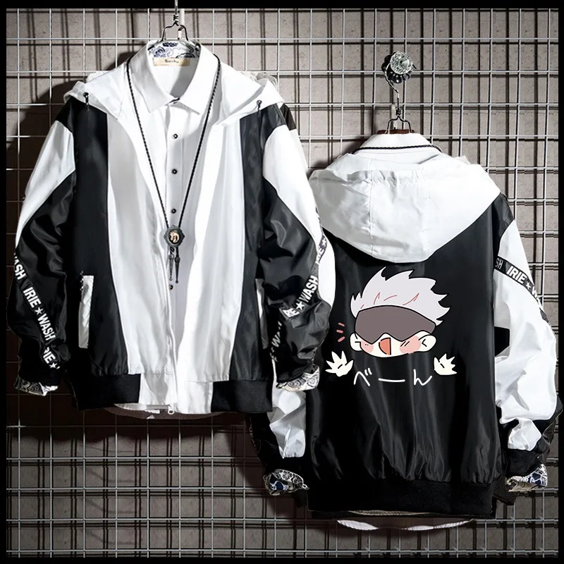 Jujutsu Kaisen Satoru Gojo Coat Anime Peripheral Cute Cartoon Loose Jacket Casual Versatile Autumn and Winter Windproof and Warm