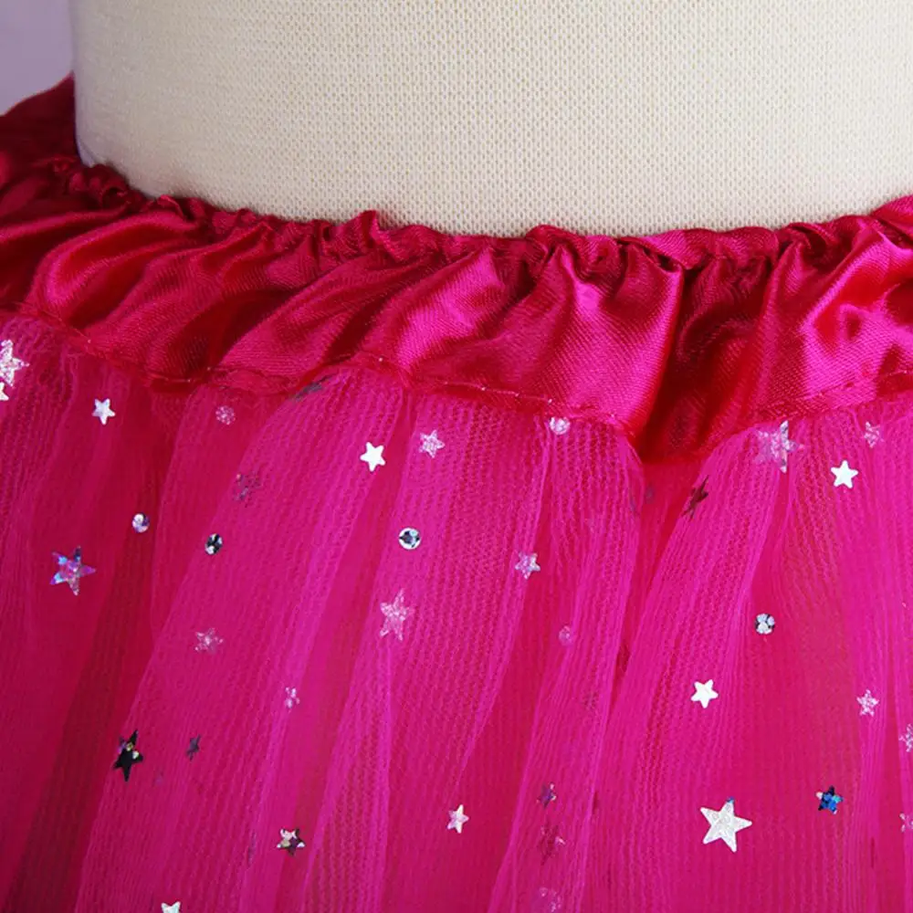 Fashion Kids Baby Star Glitter Dance Tutu Skirt For Girl Sequin 3 Layers Tulle Toddler Pettiskirt Children Chiffon 3-8T Girls