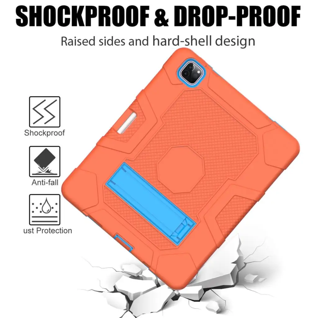 For Apple iPad Pro 12.9 inch 2021 2020 2018 A2378 A2229 A1876 Case Kids Safe PC Silicon Shockproof  Tablet Cover