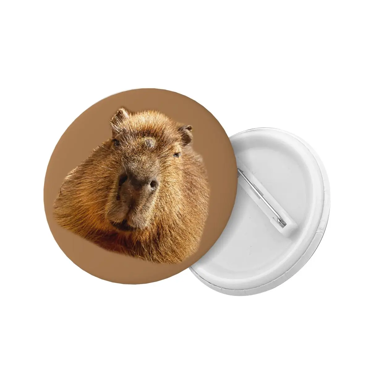 Capybara Dozing In The Sunshine Printing Pin Back Buttons for Hats Customizable Badges Brooches Pinback