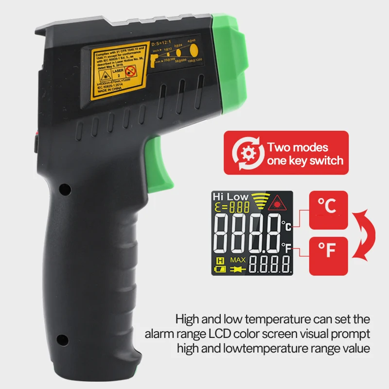 Wipcool-High Precision Infrared Termômetro Gun, Industrial, Água, Óleo, Industrial, AIT500