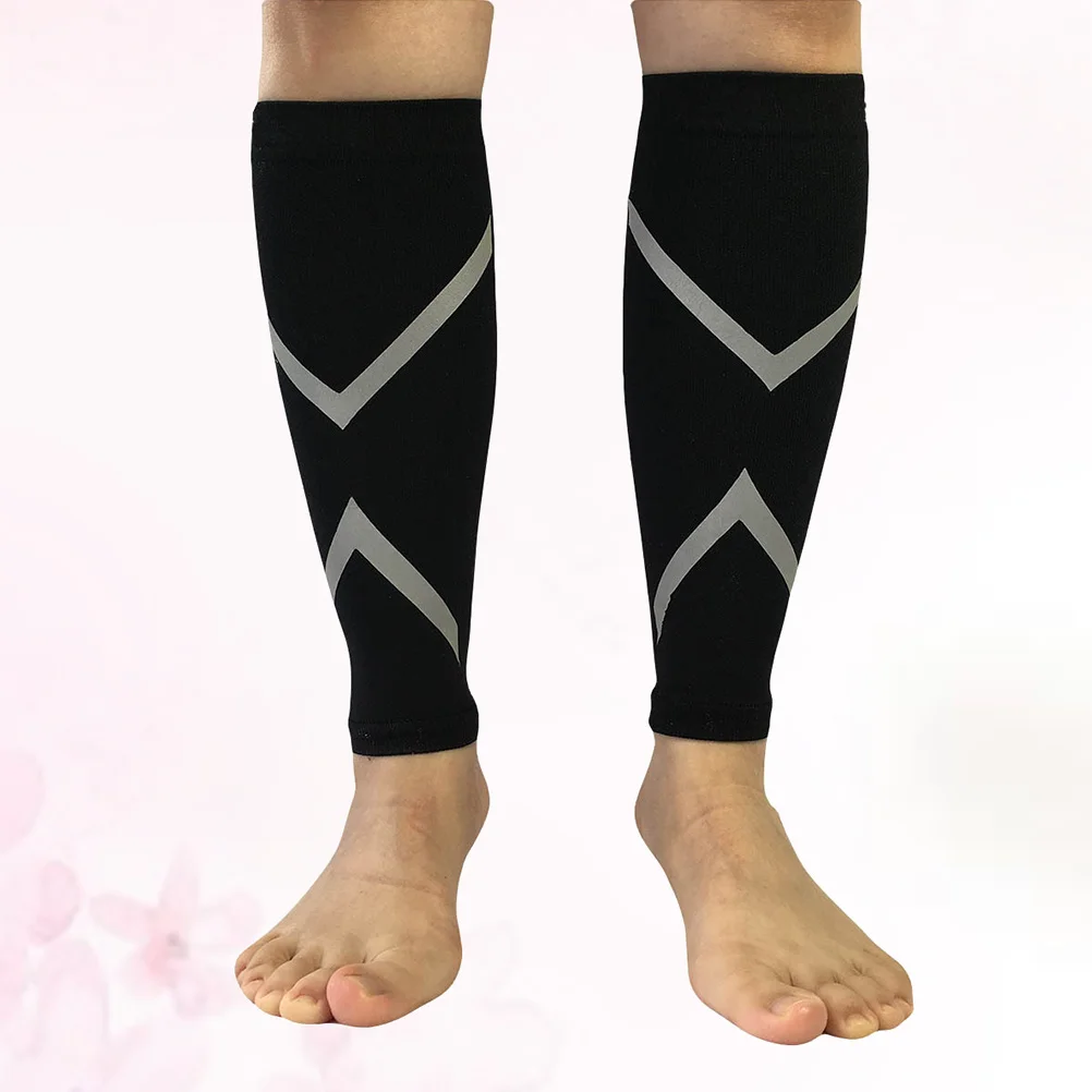 

1Pair Calf Compression Sleeve Leg Support Black Size M for Shin Splints Pain Relief Running Cycling Travel Sports Compression