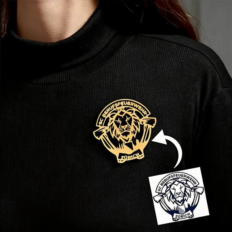 Custom Logo Pin Brooch Personalized Company Club Badge Custom 304L Stainless Steel Pattern Brooch Pin Member VIP Gift Wholesale