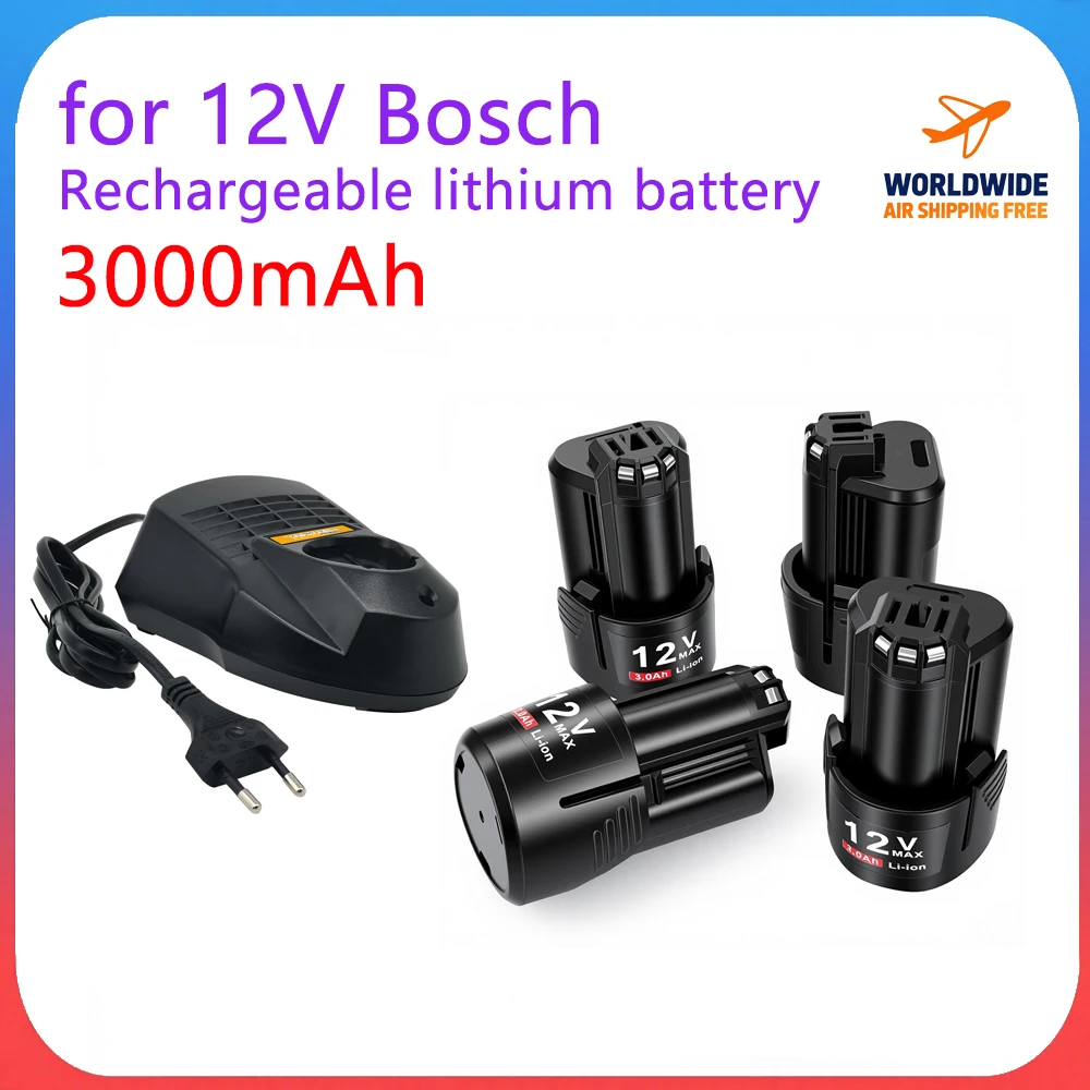 Pour 12V Bosch 3-6Ah BAT411 batterie de remplacement Bosch 12V batterie pour BAT412A BAT413A D-70745GOP 2607336013 2607336014