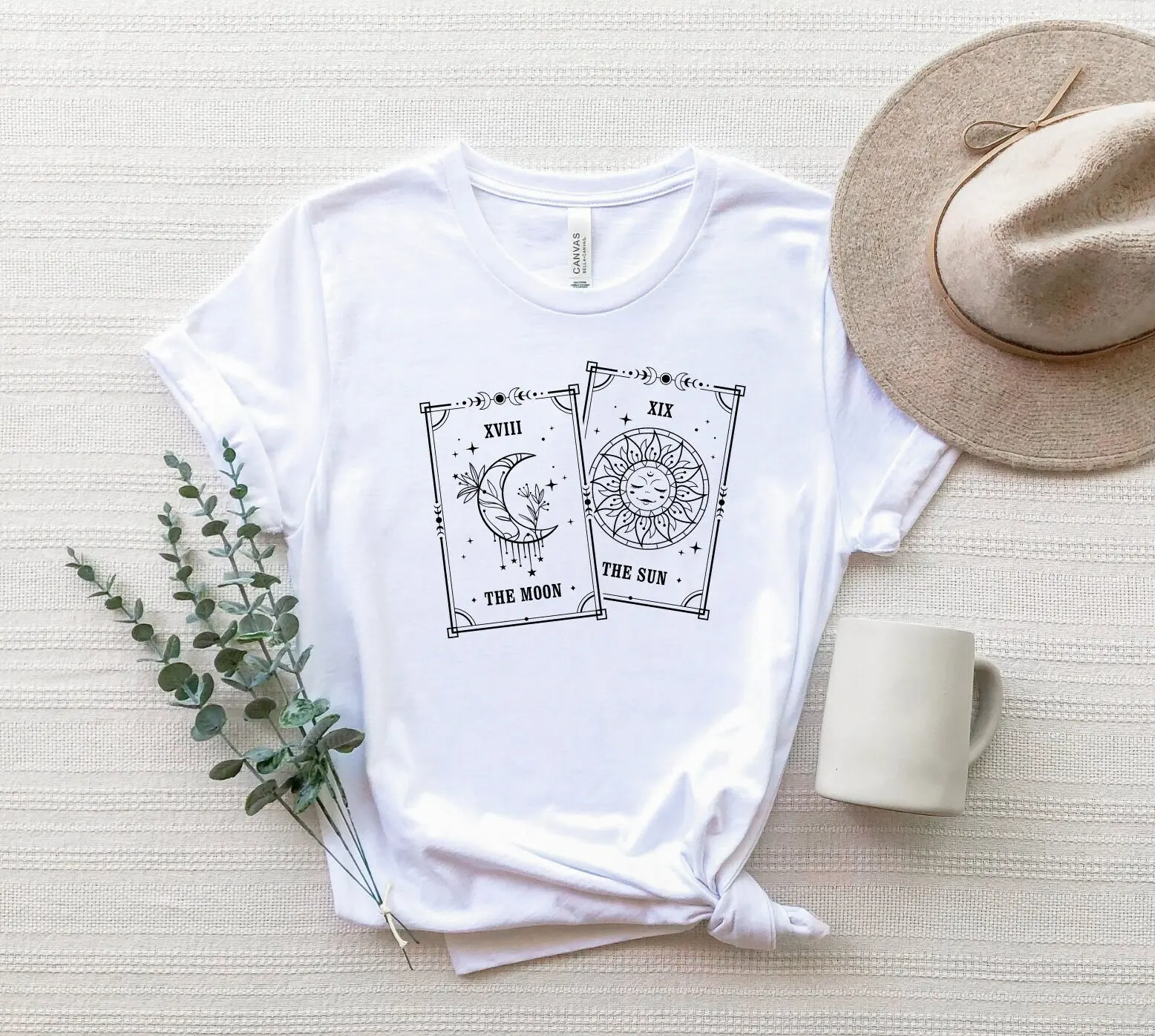 The Moon And Sun Tarot Card T Shirt Cards Witchcraft Astrology Celestial S