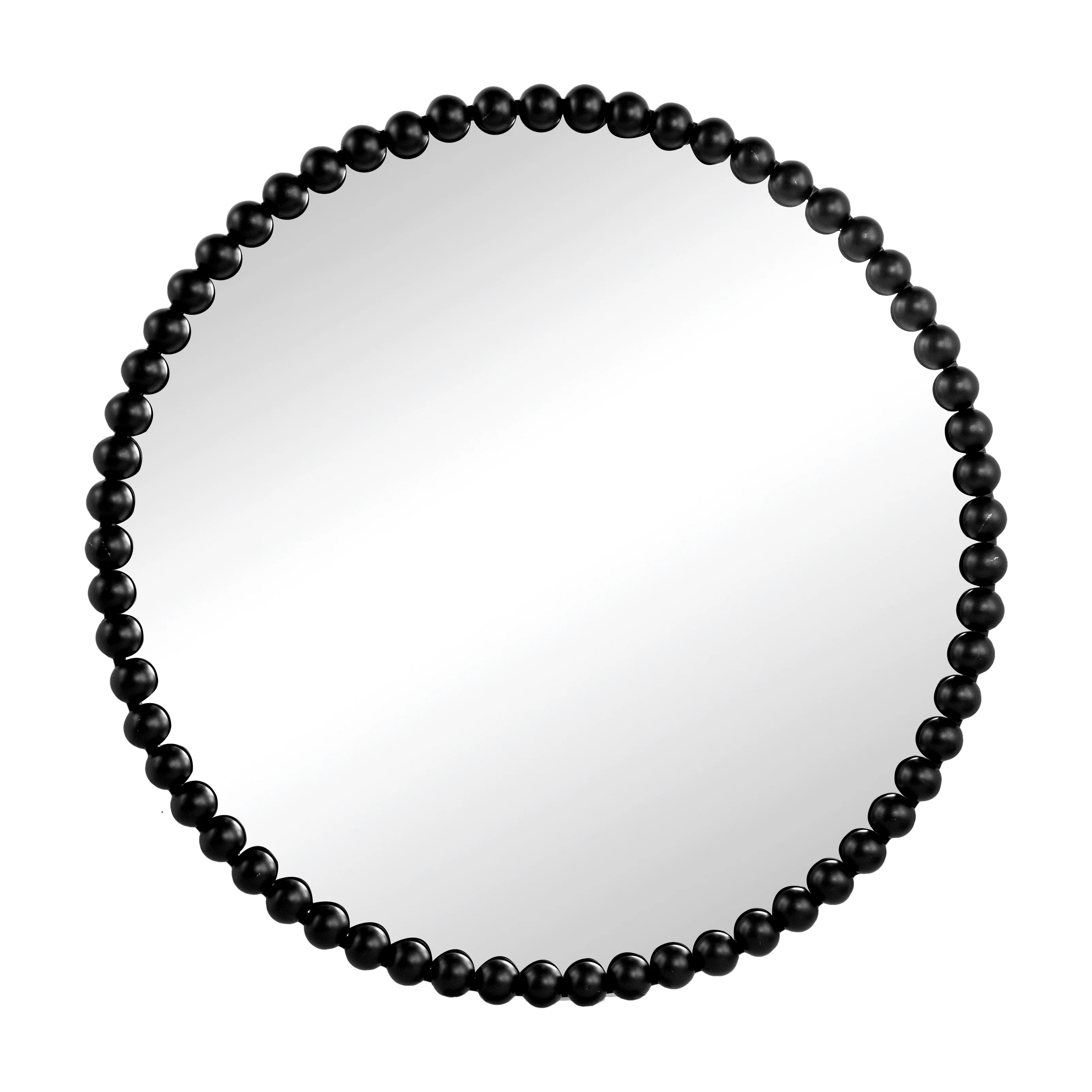 Round mirror 32-inch metal beaded frame wall mirror, suitable for living room, bedroom, porch