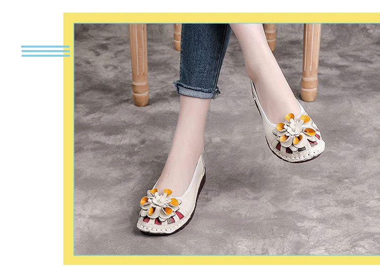 Neue handgefertigte Ballerinas mit Blumenmuster im Vintage-Stil, Damenschuhe aus echtem Leder, Mokassins, Slip-On-Loafer für Damen, weiche Luxus-Flats – Detail 28