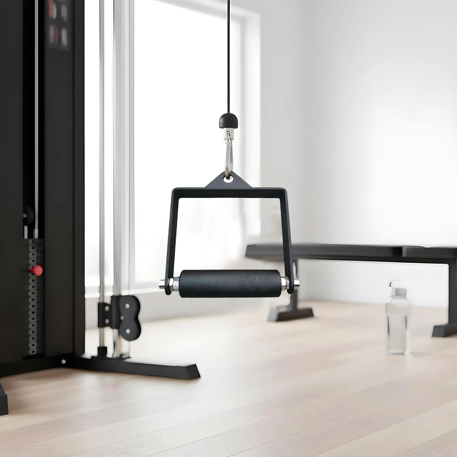 Accesorio de barra en V, accesorios de Cable de alta resistencia antideslizantes de acero, agarre de goma extraíble para entrenamiento de fuerza