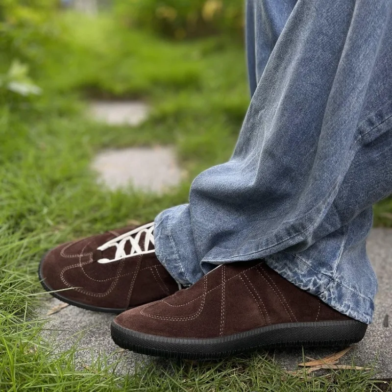 

Vintage Handmade Men Flats Classic Sneakers Light Luxury Casual Shoes Genuine Leather Sports Business Trainers