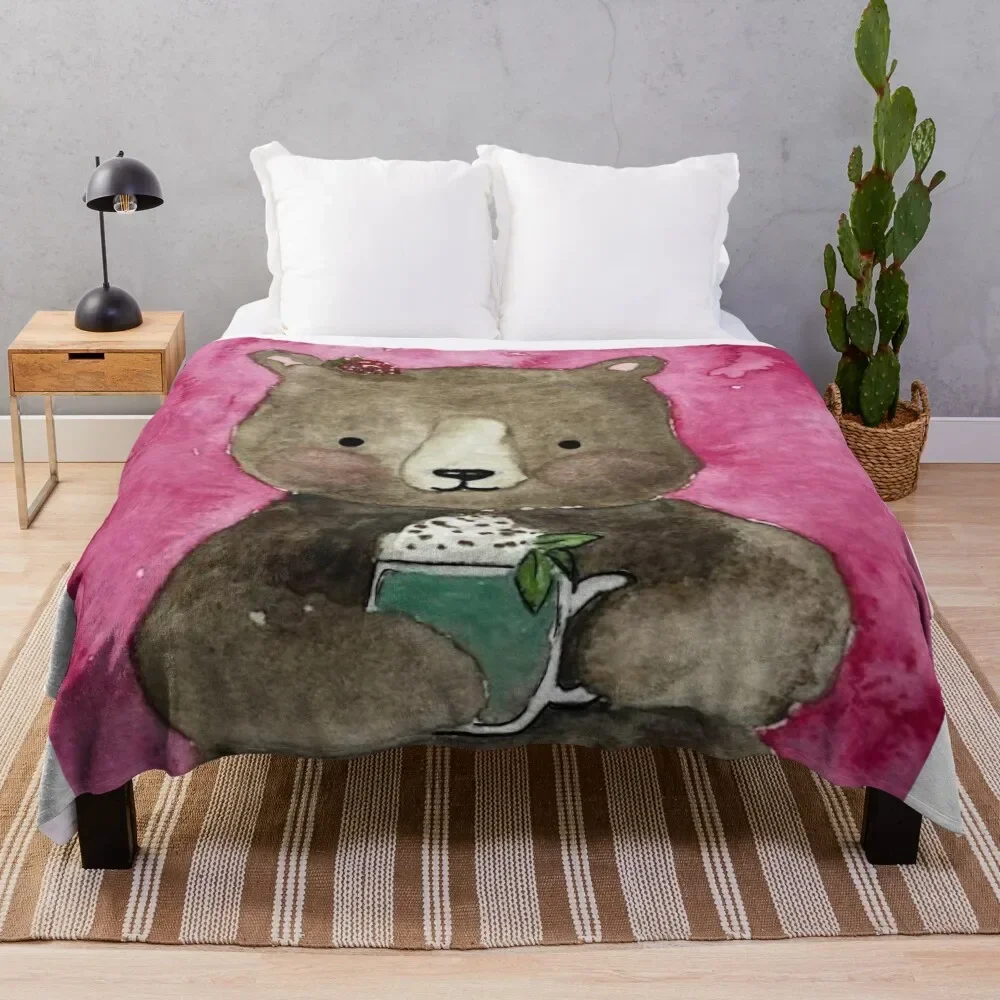 

A bear for a friend Throw Blanket Blankets Sofas Of Decoration Hairy Plush Blankets