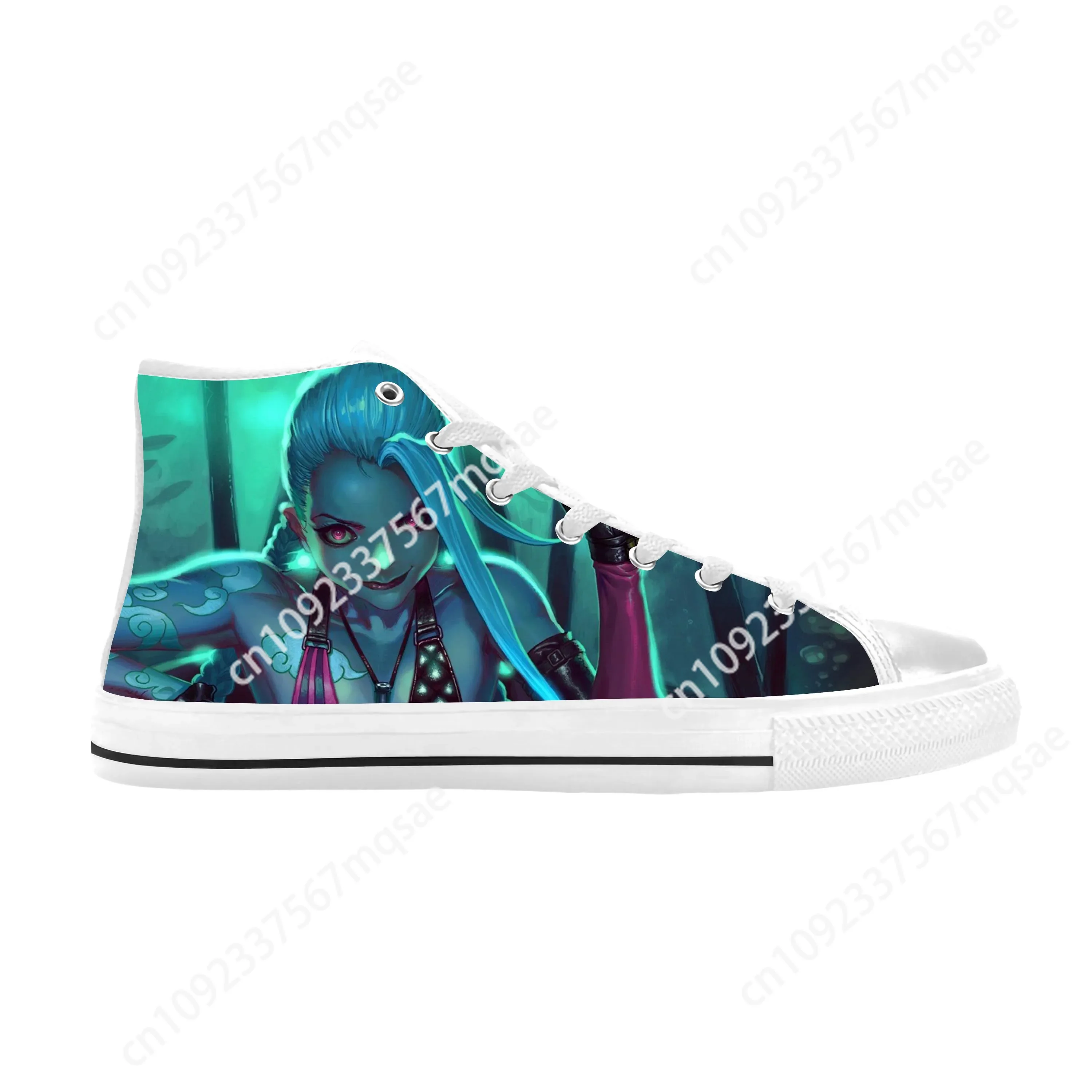 Jinx Arcane League of Legends Lol Game Anime Cute Casual Cloth Shoes High Top Comfortable Breathable 3D Print Men Women Sneakers