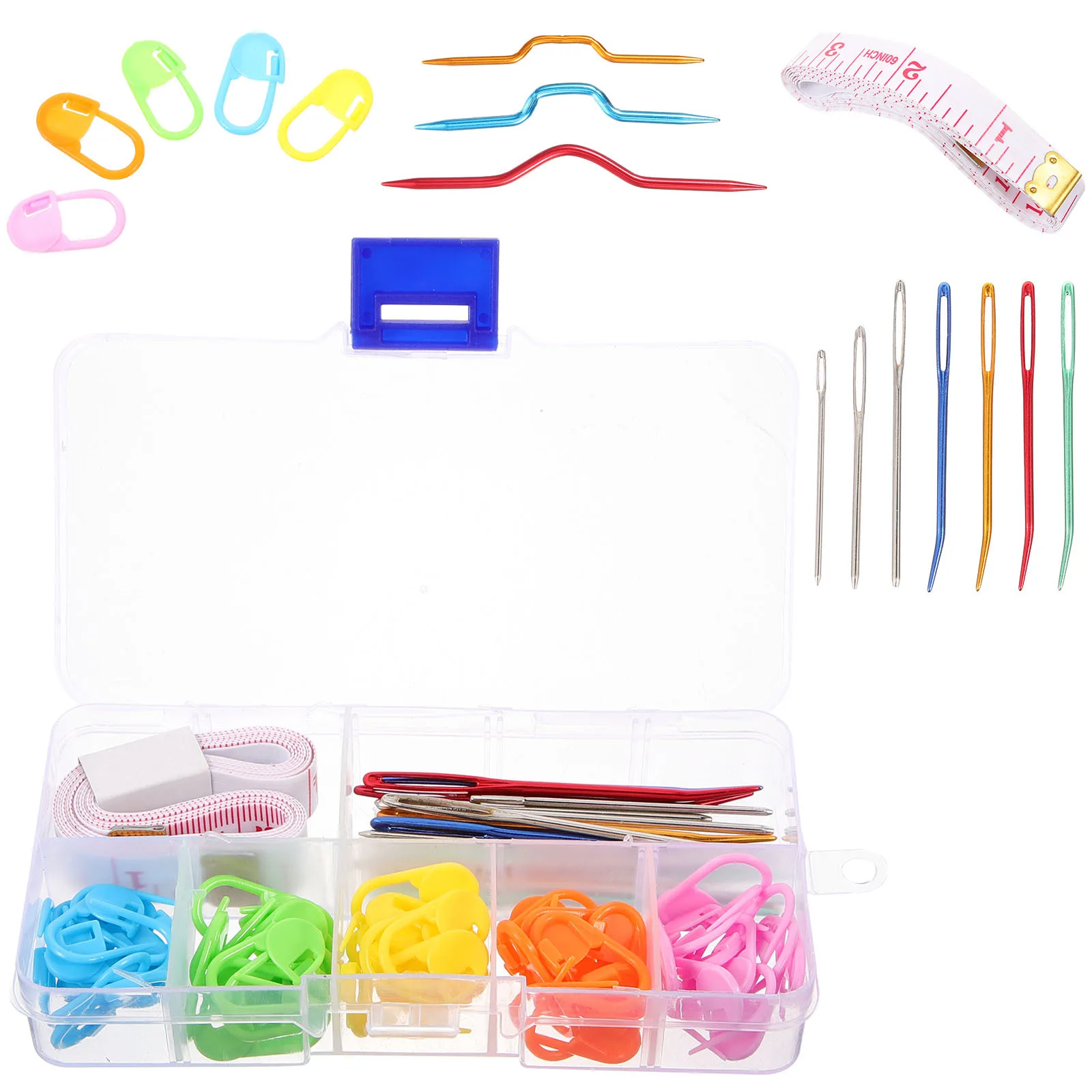 

1Set Knitting Needles Plastic Durable Lightweight for Sweaters Hats Scarves Multi Function Yarn Needle Sewing Making Supplies