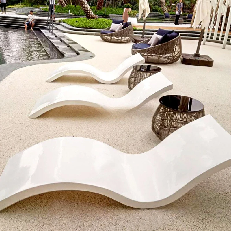 FRP كرسي سرير الشاطئ في الهواء الطلق منطقة جلوس فيلا الفندق