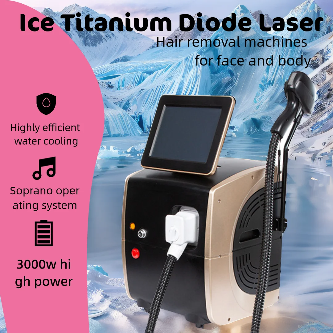 

Professional 3 waves Permanent Diode Ice Titanium Laser Body Hair Removal Machine 2024 NEW 808nm Alexandrite Device CE Woman