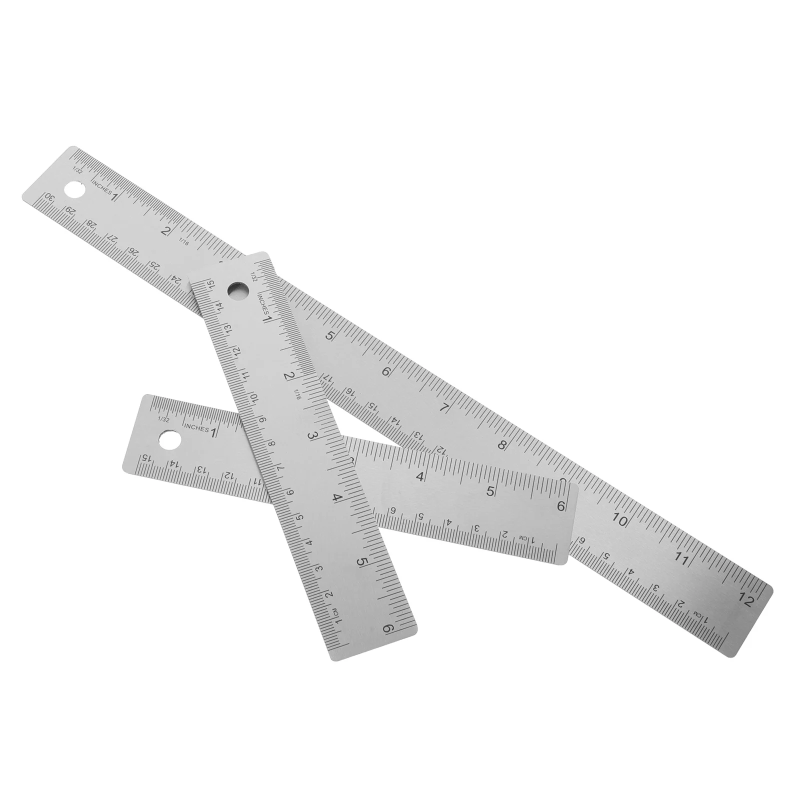 3 قطعة مسطرة معدنية مع الفلين الخلفي الفولاذ المقاوم للصدأ 12 بوصة 6 بوصة عدم الانزلاق حافة مستقيمة حاكم التخرج المزدوج لقياس الصياغة