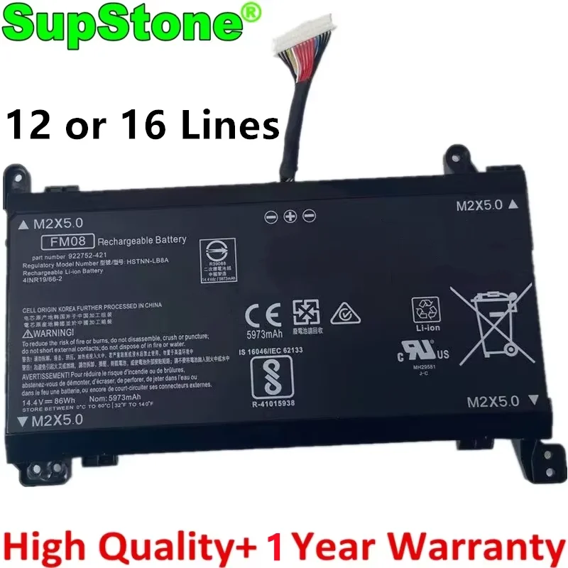 SupStone FM08 HSTNN-LB8A LB8B Battery For HP Omen 17-AN010NP AN015NG AN019NF AN021NF AN125NF AN117NF TPN-Q195 922976-855 922977