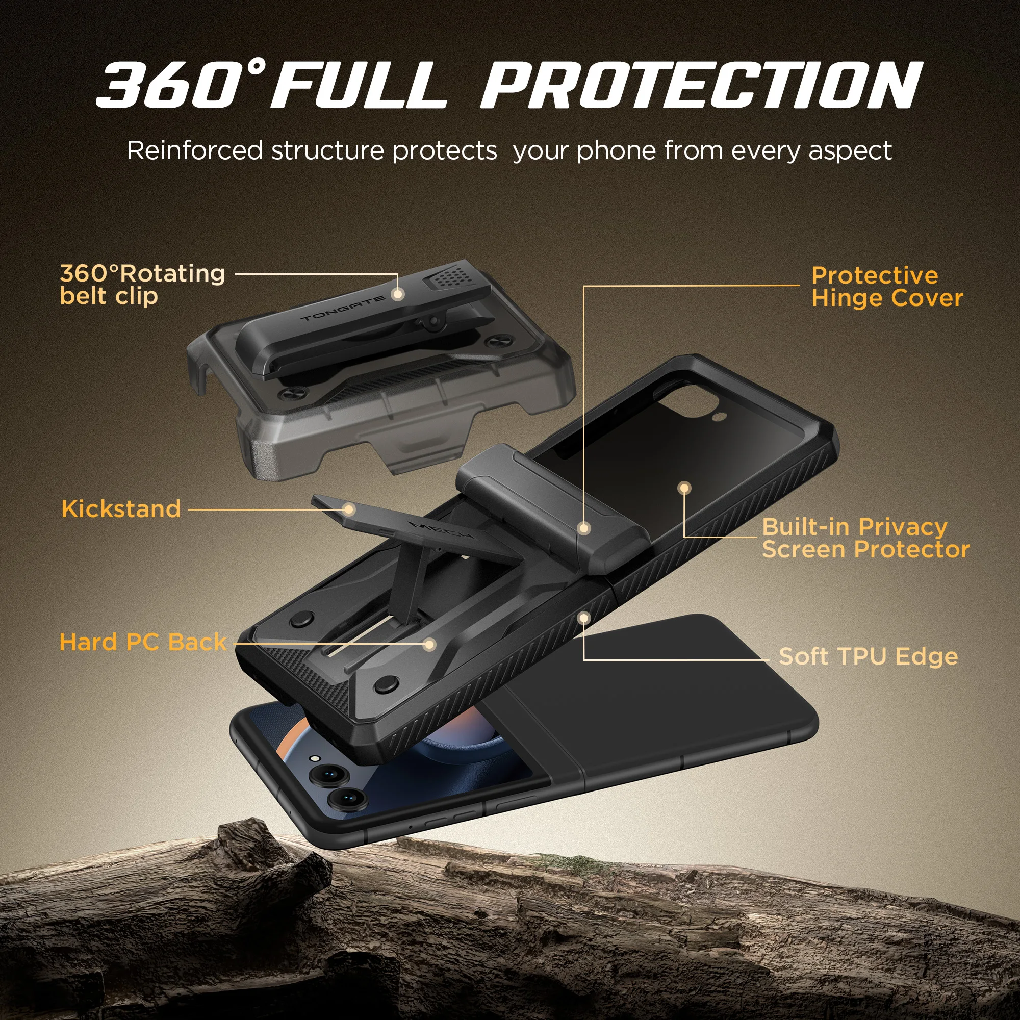 For Motorola Razr 2025/Razr 2024 Case Razr 60/50 with Privacy Screen  Protector Stand & Belt-Clip Hinge Protection Cover Black - AliExpress  202192403