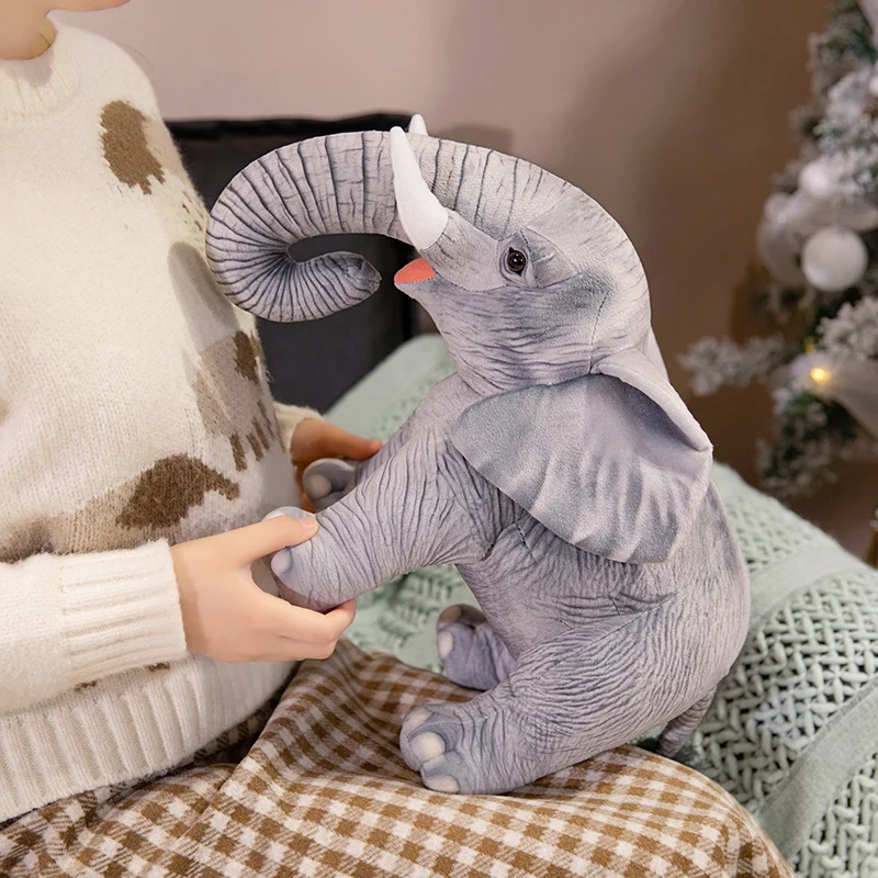手作りリアルな立ち象ぬいぐるみタイマスコットぬいぐるみ動物園お土産誕生日プレゼント子供のための