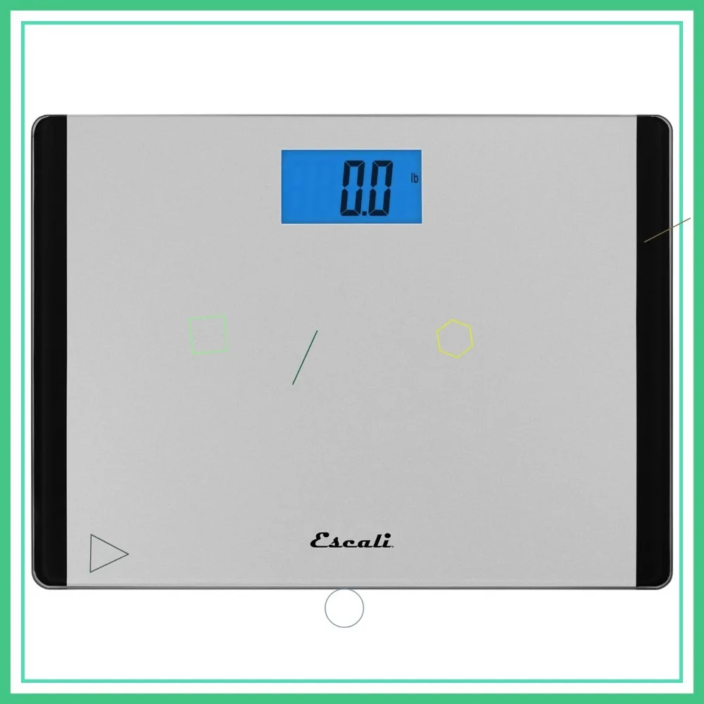 

Extra Wide Digital Bathroom Scale, 440lb Capacity, Blue Backlit LCD Display, Auto On, Black & Grey