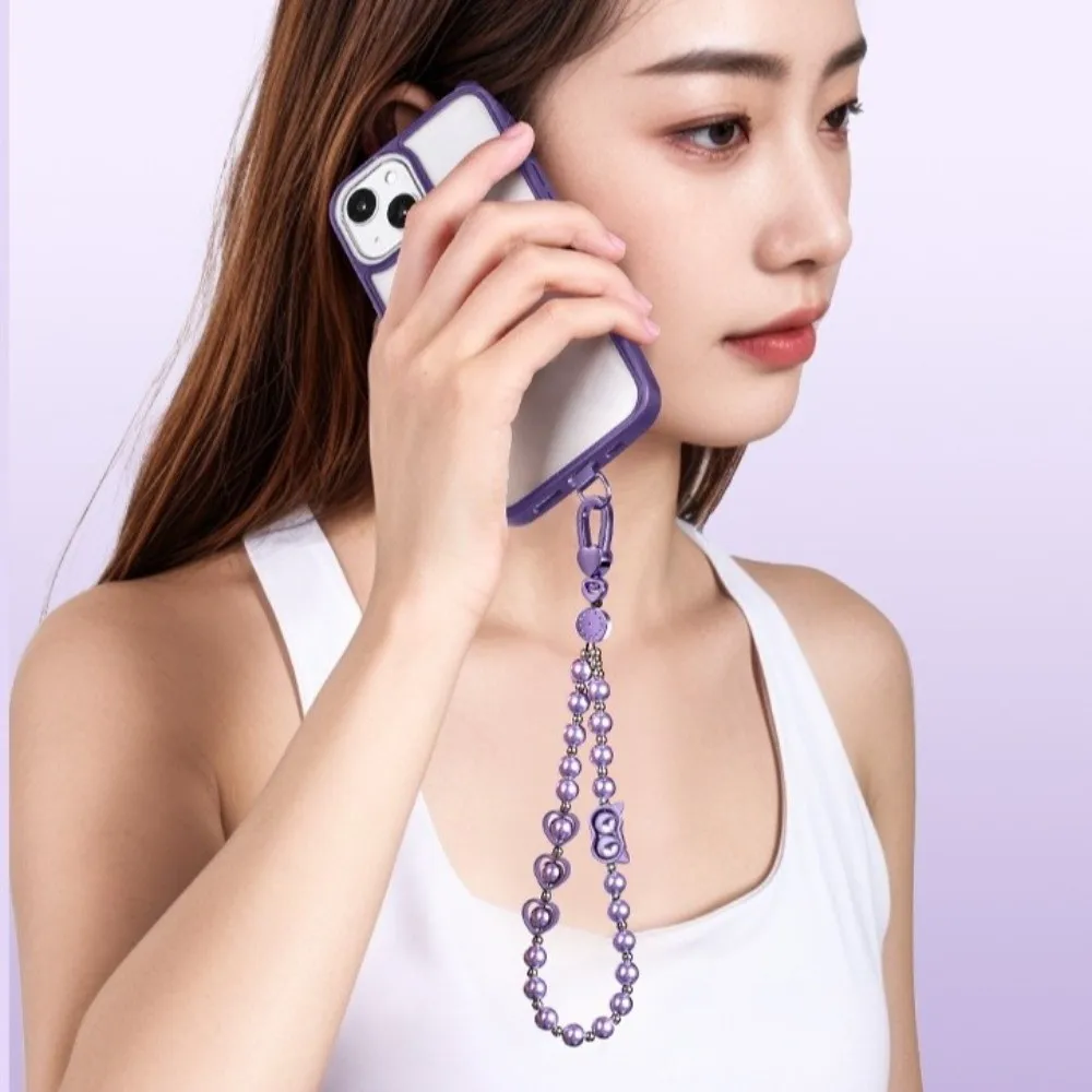 

Милый короткий ремешок для телефона с бисером и прокладкой на запястье, портативная цепочка для мобильного телефона с защитой от потери