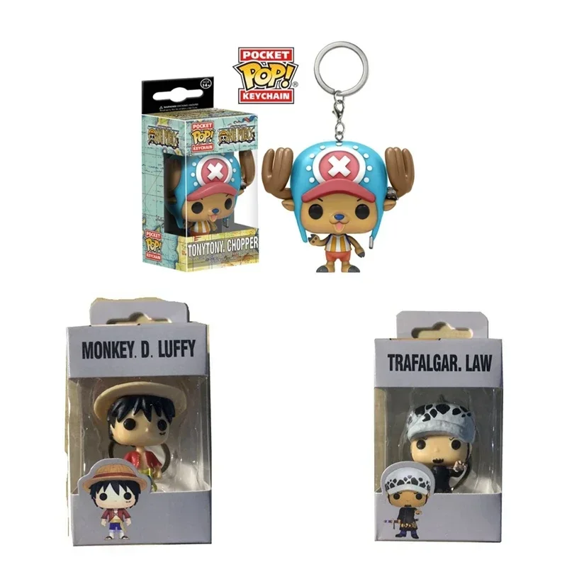 FUNKO One Piece Tony tony Chopper Keychains MONKEY. D. LUFFY Trafalgar. LAW Japanese Cartoon Anime Doctor Action Figures Toys