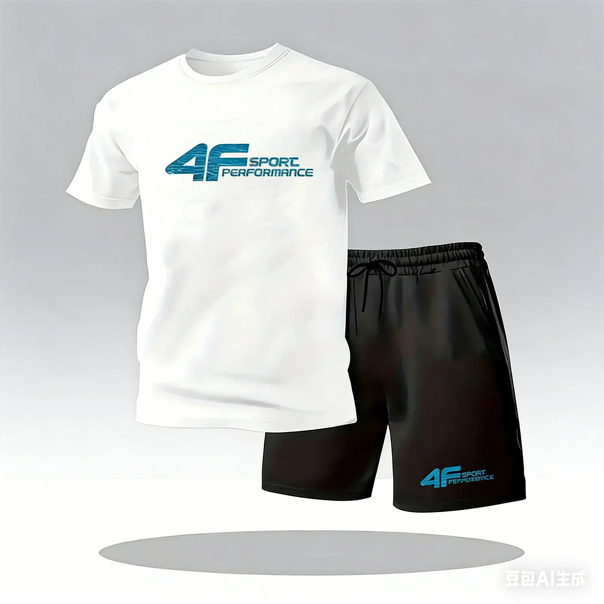 

Summer fashion street short sleeved sports suit men's sports shirt set men's round neck short sleeved shorts sports suit 2-piece