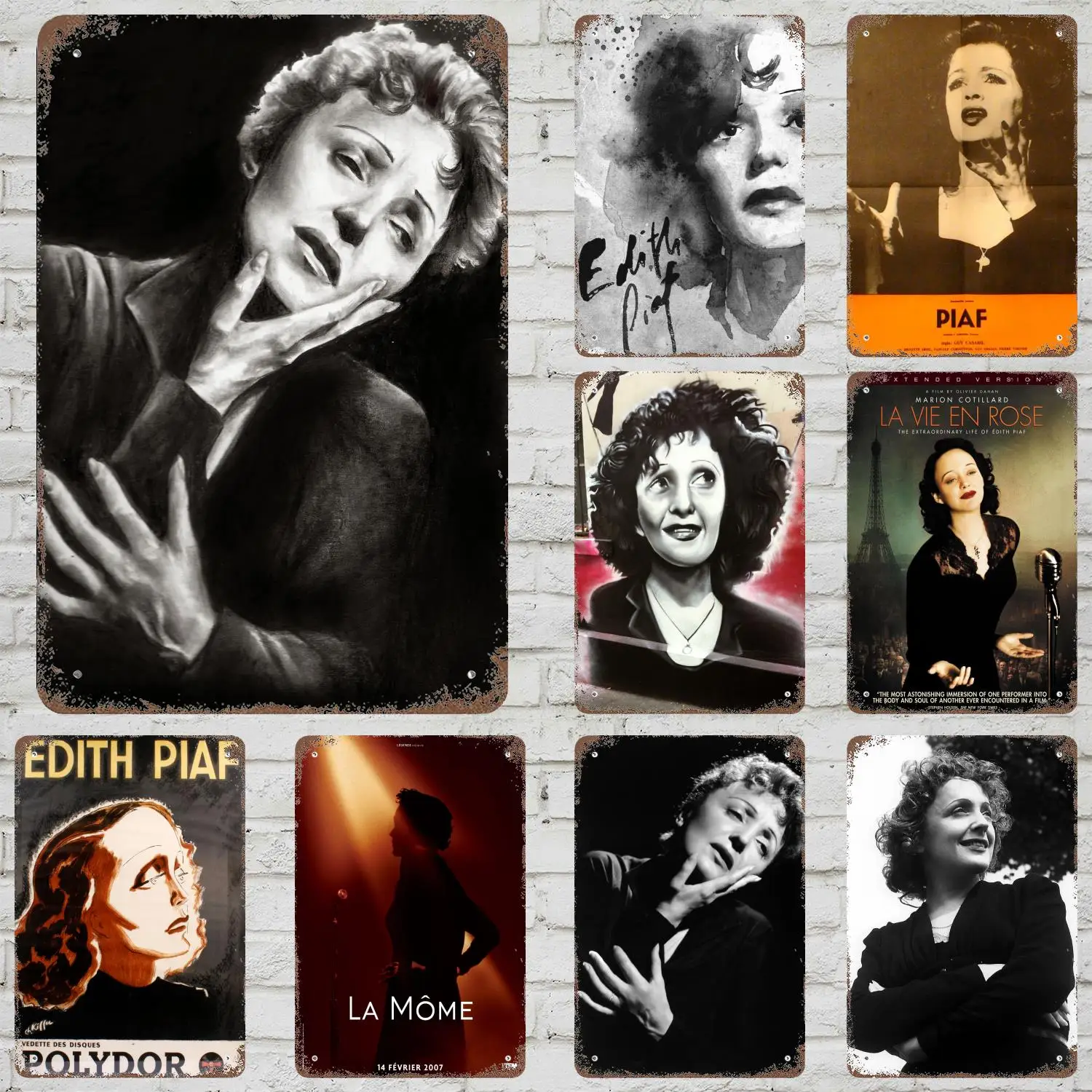 Edith Piaf Decor-letreros de Metal Vintage, carteles de estaño, póster de capitán, decoración para Bar, Pub, Club, hombre, cueva, decoración de pared