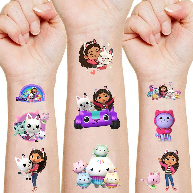 Gabby Dollhouse Child Tattoo Sticker Anime Cartoons Tattoo Stickers Temporary Tattoos Waterproof The Tattoo Art Tatoo Cosplay