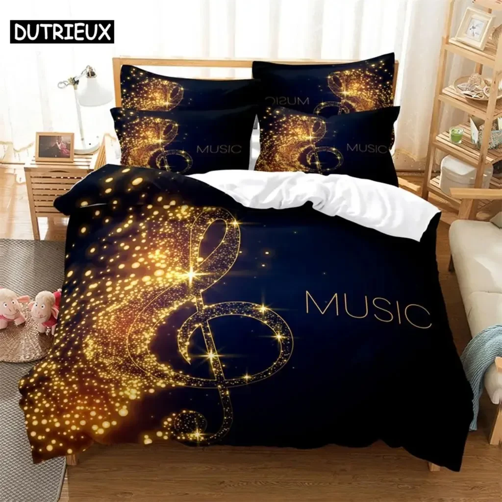 Music Comfortable Duvet Quilt Cover Pillowcase Bedding Set Children Bedroom Decoration Home Textile