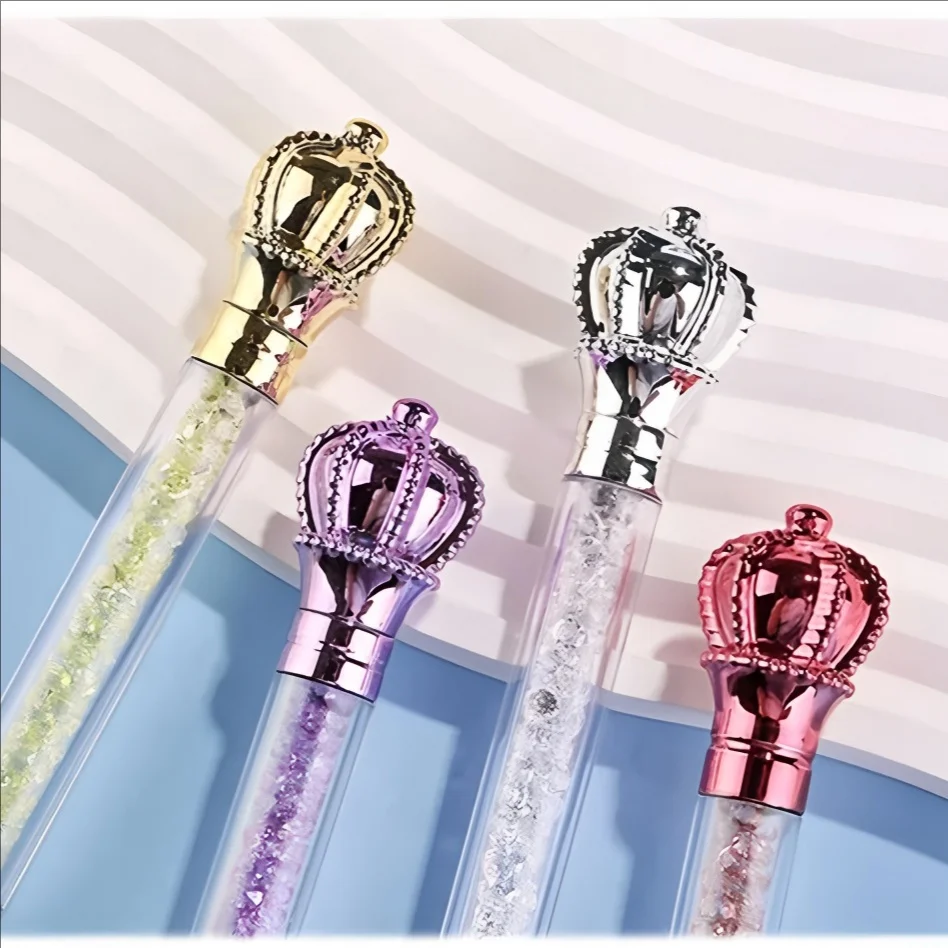 4Pcs/Lot Cute Crystal Crown Ballpoint Pen Blue /Black Ink Office Signature Pens for Writing Student School Supplies Stationery
