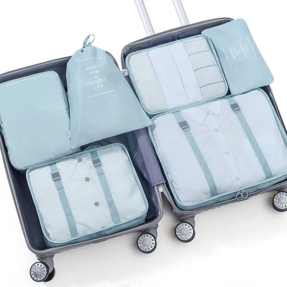 

7Pcs/Set Large Capacity Travel Organizer Storage Bags Folding Portable Suitcase Packing Cubes Set Waterproof Cases