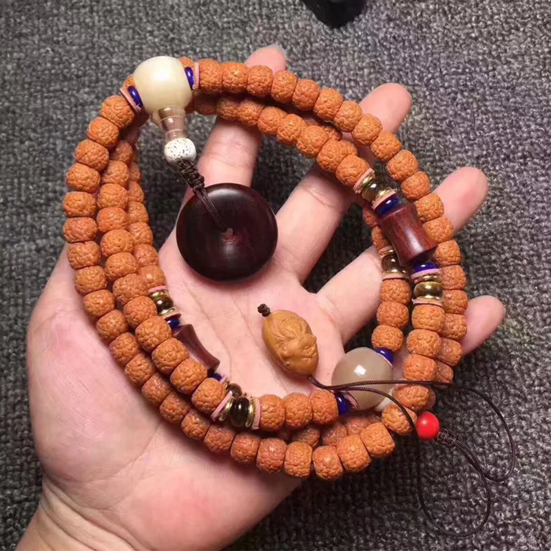108 Of Finely Crafted Tibetan-Style Scale Pattern Small Bracelet, Vajra Bodhi Beads