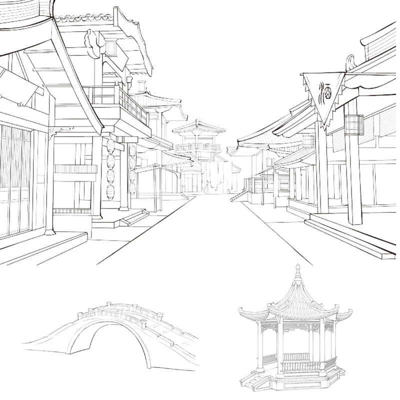 800 Cases Of Ancient Hand-Painted Line Drawing Material Textbook Picture Book Copy Picture Book Tutorial Book