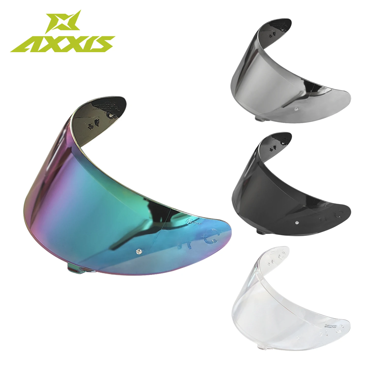 

Axxis Motorcycle Helmet Outside Draken Eagle V-18B Visor Iridescent Smoke Clear Silver