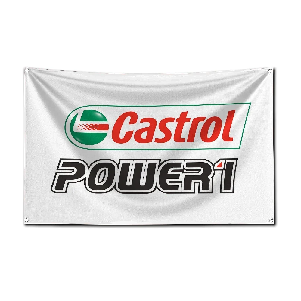 3x5 Ft Castrols Motor Oil Flag Polyester Digital Printing Banner for Garage Wall Art Out Door Decoration With Brass Grommets