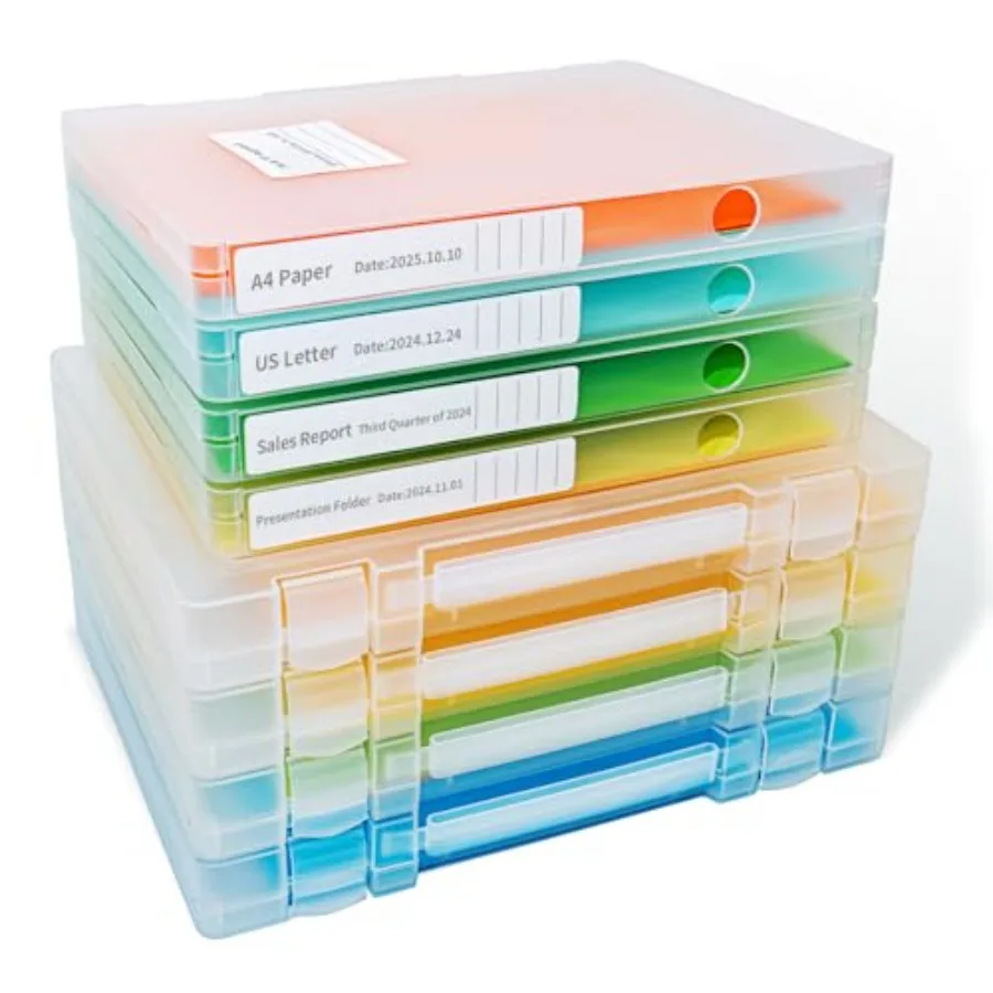 

Packs Paper Storage Boxes Plastic Multi-Purpose Thick Scrapbook Storage Box for Office Craft or Art Supplies .5 x 11 Plastic Po