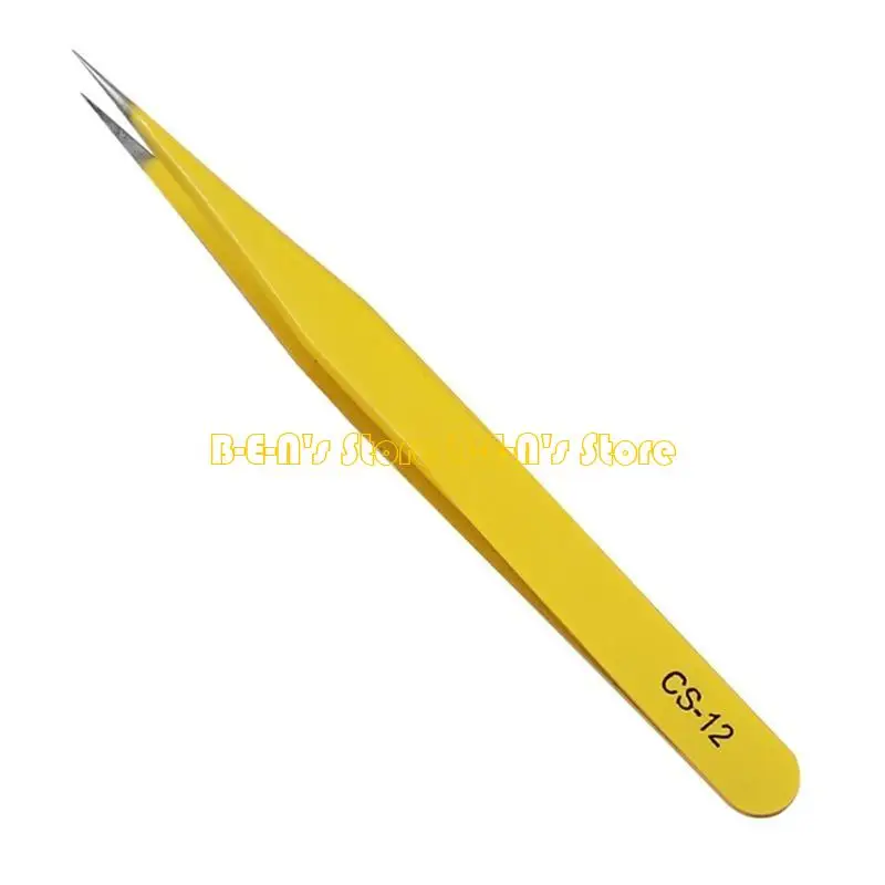 Y1AD Upgraded Tweezers 6 Styles Stainless Steel Tweezers Curved/Straight/Prong Tweeze