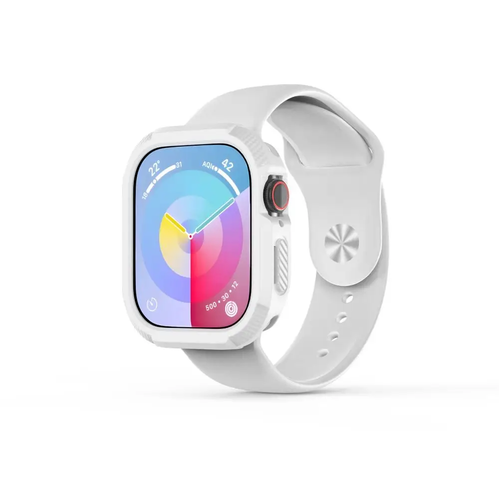 Soft TPU Case for Apple Watch Series 10 42/46mm Scratch-Resistant Carbon Fiber Screen Protector Cover High Sensitivity All-wrap