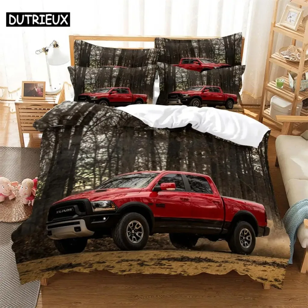 

Car Bedding 3-piece Digital Printing Cartoon Plain Weave Craft For North America And Europe Bedding Set Queen